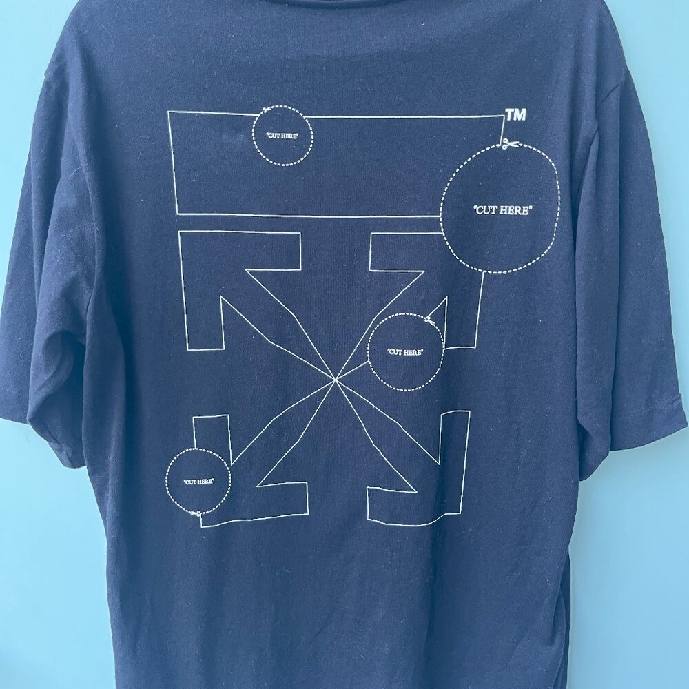 Off-White 'Cut Here Arrow S/S Skate Tee Black White'